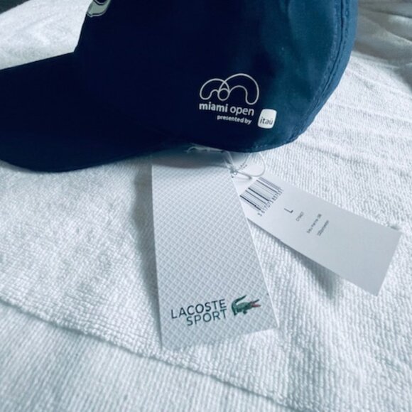 (NWT) LACOSTE Sport, “Miami Open” Tennis Hat, Cap, Blue, Size L - Picture 5 of 8